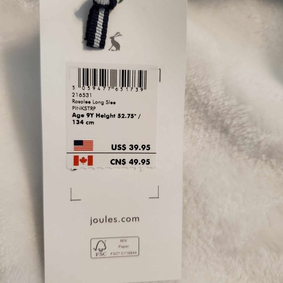 Beautiful Girls Pink Striped Rosalee Horse Dress by Joules NWT - 100% Cotton 🐴 - Picture 10 of 10